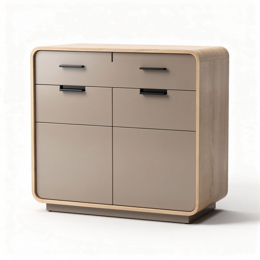 Wooden storage cabinet with four drawers and minimalist design 80 x 40 x 70cm