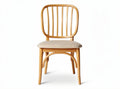 Wooden dining chair with cushioned seat and natural finish 45 x 45 x 85cm