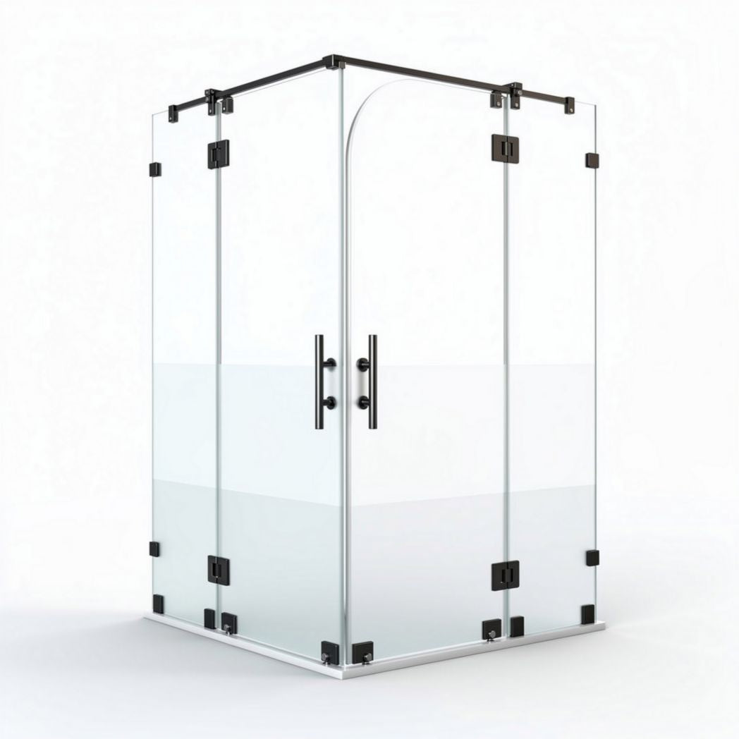 Frameless glass shower enclosure with sliding door 80 x 80 x 190cm