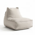 Bean bag chair for lounging indoor outdoor use cream fabric 80 x 70 x 60cm