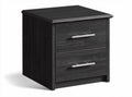 Two-drawer nightstand wooden storage unit in black 40 x 40 x 45cm