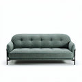 Modern style three-seater sofa in light green fabric with metal frame 200 x 85 x 70cm