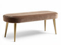 Velvet upholstered bench with gold metal legs 120 x 40 x 45cm for living room